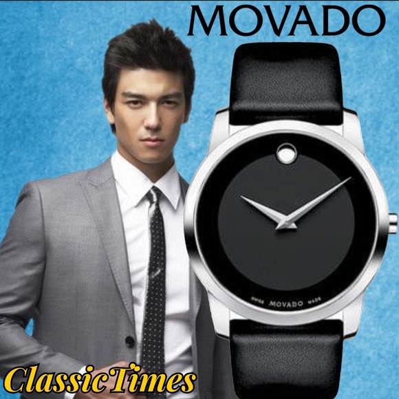 Movado Other - ***NEW*** Movado Museum Black Dial Black Leather Men's Watch 0606502